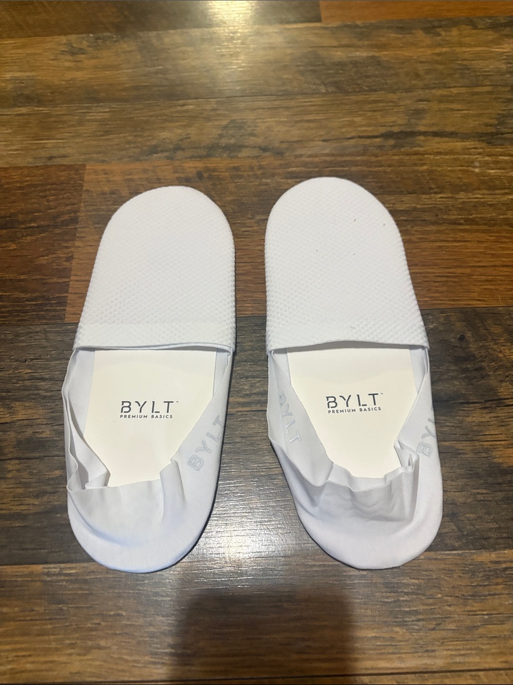 BYLT White Bonded No Show Socks New